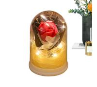 Flor Preservada: Ramo De Rosas Eternas En Cúpula De Vidrio- Floración Infinita Con Luz LED, Flor De Galaxia , Recuerdo Floral Real Hecho A Mano | Maravilloso Regalo Para Mamá, Mujer, Abuela, Esp