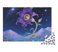Flor Púrpura Puzzle de 1000 Piezas para Adultos Cielo Estrellado Juego de Puzzle 1000 Piezas Relajante Hogar 52x38cm/1000pcs