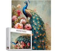 Flor Puzzle 3000 Piezas Adultos, Puzzle Pavo Real Patrón Diseño, Jigsaw Adultos, 5D DIY Artesanía Familia Actividades con Embalaje de Caja de Regalo, Home Room Wall Decor, Regalo 122x81cm, Model708