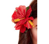 Flor Roja Hawaiian Pasador Disfraz Tropical Mujer Accesorio