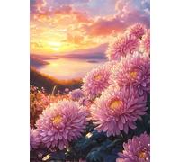 Flor Rosa del Atardecer Puzzle 30 Piezas Adultos, Rompecabezas DIY Entretenimiento para Adultos, Puzzles Pasatiempo Creativo, Juguete Educativo, Descompresión Regalo