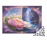 Flor Rosa en Plenitud Puzzle de 1000 Piezas Papel para Adultos Arte Fantasía Sueños Relajación Decoración Regalo Puzzle para Toda la Familia 70x50cm/1000pcs
