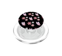 Flor Rosa Mariposa Ditsy Flores Negras Floral PopSockets PopGrip para MagSafe