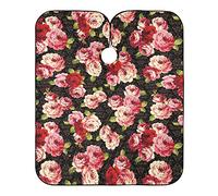 Flor Rosa Rosa Capa Peluqueria Ajustable Cortar Cabello Delantal Impermeable Barberos Delantal Para Adulto Peluquero Niños 140X168Cm