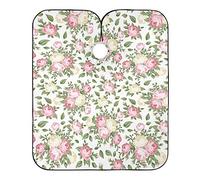Flor Rosa Rosa Y Blanca Barbero Capas Ligera Cortar Cabello Delantal Impermeable Barberos Delantal Para Peluquería Adulto Niños 140X168Cm