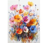 flor rural Diamond Painting Adultos, 5D Diamond Painting Kits Completo Punto de Cruz Cristal, DIY Pintura de Diamante para Niños, Manualidades Adultos Pintura Diamante para Decor Muebles 50x70cm s-160