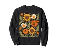 Flor Silvestre Retro Girasol Margarita Floral botánico Naturaleza Sudadera
