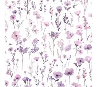 Flor silvestre rosa hoja floral Papel de contacto 45cm x 1000cm Pelar y pegar Flores de acuarela Papel tapiz adhesivo para revestimiento de estanterías de armarios y paredes de habitaciones, decorativ