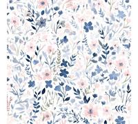 Flor silvestre rosa hoja floral Papel tapiz despegable y adhesivo 45cm x 1000cm , Flores de acuarela Papel de contacto autoadhesivo, revestimiento de pared para la decoración de encimeras de gabinetes