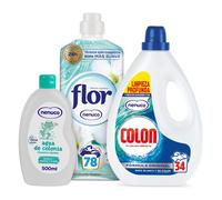 Flor Suavizante Nenuco 78 dosis + Colon Detergente Gel 34 dosis + Nenuco Agua de Colonia 500 ml | Frescor 24h | Limpieza Profunda | Fragancia Original