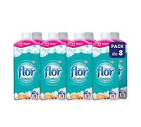 Flor - Suavizante para la ropa concentrado, aroma frescor oceánico - Pack de 8, hasta 624 dosis
