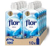 Flor - Suavizante para la ropa concentrado, original frescor superior - Pack de 10, hasta 630 dosis