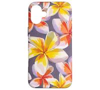 Flor Tropical Floral Hawaiana de Plumeria Carcasa para iPhone 16 Plus
