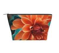 Flor Verde Azulado y Naranja, Bolsa de artículos de tocador Bolsa de Maquillaje Bolsa de cosméticos Bolsa de artículos de tocador de Viaje portátil