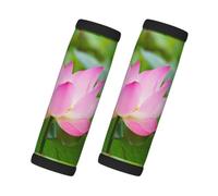 Flor y capullo de loto, 2 piezas de fundas para asas de equipaje, cubiertas suaves y cómodas para asas de equipaje. Etiqueta para equipaje.
