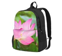 Flor y capullo de loto,Mochila con bolsillos, mochila informal para el día a día, resistente al agua, ideal para la escuela, viajes
