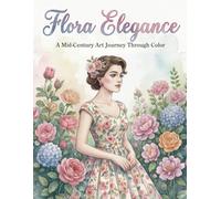 Flora Elegance: A Mid-Century Art Journey Through Color: Floral Adult Coloring Book for Relaxation and Mindfulness