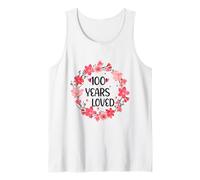 Floral 100 Years Loved Women 100 Years Old Cool 100th B-Day Camiseta sin Mangas