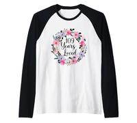 Floral 109 Year Old 109th Birthday Men Women 109 Years Loved Camiseta Manga Raglan