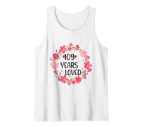 Floral 109 Years Loved Women 109 Years Old Cool 109th B-Day Camiseta sin Mangas