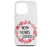 Floral 109 Years Loved Women 109 Years Old Cool 109th B-Day Carcasa para iPhone 13 Pro