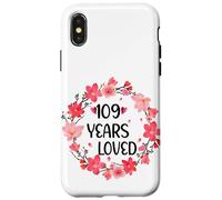 Floral 109 Years Loved Women 109 Years Old Cool 109th B-Day Carcasa para iPhone X/XS