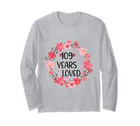 Floral 109 Years Loved Women 109 Years Old Cool 109th B-Day Manga Larga