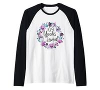 Floral 109 Years Old 109th Birthday Women's 109 Years Loved Camiseta Manga Raglan
