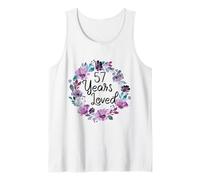 Floral 57 Years Old 57th Birthday Women's 57 Years Loved Camiseta sin Mangas