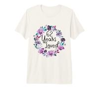 Floral 62 Years Old 62th Birthday Women's 62 Years Loved Camiseta Premium