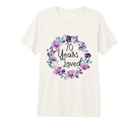 Floral 70 Years Old 70th Birthday Women's 70 Years Loved Camiseta Premium
