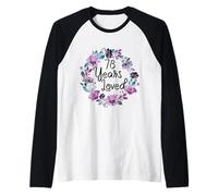 Floral 78 Years Old 78th Birthday Women's 78 Years Loved Camiseta Manga Raglan