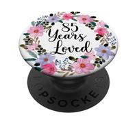 Floral 85 Year Old 85th Birthday Men Women 85 Years Loved PopSockets PopGrip Adhesivo