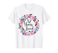 Floral 87 Year Old 87th Birthday Men Women 87 Years Loved Camiseta