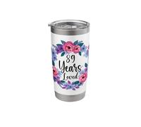 Floral 89 Year Old 89th Birthday Women Funny 89 Year Loved Vaso térmico de acero inoxidable de doble pared