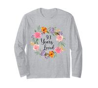 Floral 90 Year Old 90th Birthday Men Women 90 Years Loved Manga Larga