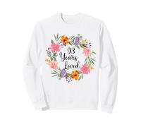 Floral 90 Year Old 90th Birthday Men Women 90 Years Loved Sudadera