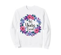 Floral 90 Year Old 90th Birthday Women Funny 90 Years Loved Sudadera