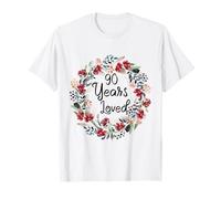Floral 90 Years Loved 90th Birthday 90 Year Old Men Women Camiseta
