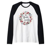 Floral 90 Years Loved 90th Birthday 90 Year Old Men Women Camiseta Manga Raglan