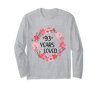 Floral 93 Years Loved Women 93 Years Old Cool 93th Birthday Manga Larga