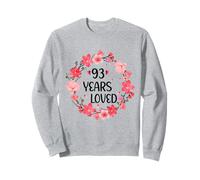 Floral 93 Years Loved Women 93 Years Old Cool 93th Birthday Sudadera