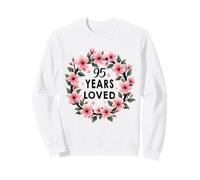 Floral 95 Year Old Loved 95th Birthday Women 95 Years Old Sudadera