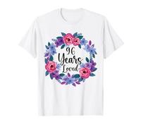 Floral 96 Year Old 96th Birthday Women Funny 96 Years Loved Camiseta