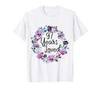 Floral 97 Years Old 97th Birthday Women's 97 Years Loved Camiseta