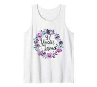 Floral 97 Years Old 97th Birthday Women's 97 Years Loved Camiseta sin Mangas