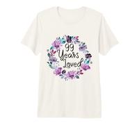 Floral 99 Years Old 99th Birthday Women's 99 Years Loved Camiseta Premium