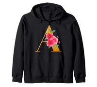 Floral A Alphabet Cute Initial Monogram Letter A Graphic Sudadera con Capucha