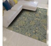 Floral Alfombra 180x270 Lavable Alfombrilla Antideslizantes Suaves para Dormitorio Plantas rústicas jardín Verde Bohemio Tapete pequeñas salón Oriental botánica Ultra Fina Cocina de la