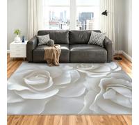 Floral Alfombra 80x120cm, 3D Floral Alfombras for Bedroom | Small Washable Low Pile Non-Slip Moqueta for Living Room Kitchen Home Decor Mat